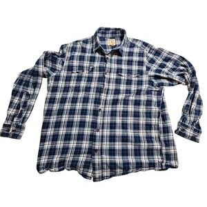 Red Head Brand Co. Flannel Shirt XL Blue‎ Plaid Long Sleeve Button Down